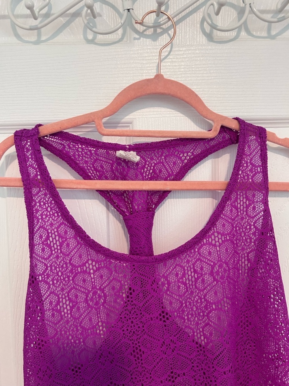 OP Purple Lace Racerback Beach Coverup. Size XL - Picture 4 of 6